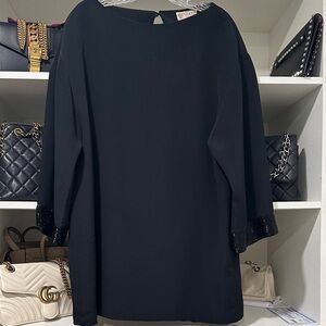 Vintage Gucci Black mini Long Sleeve Dress with Beaded Accents